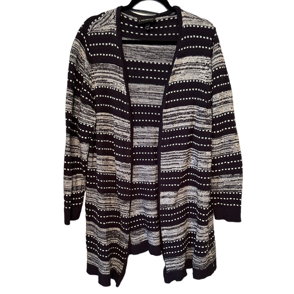 Lane Bryant 22/24 open front navy and white textured sweater